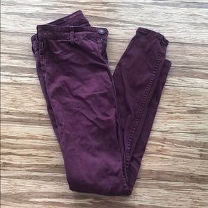 Maroon skinny jeans